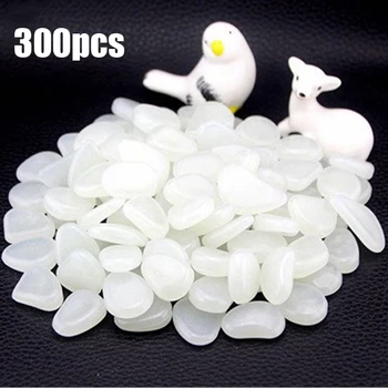 

300pcs Glow in the Dark Garden Decorative Pebbles for Walkways Aquarium Decor Plants Luminous Stones Party Yard Garden Decor