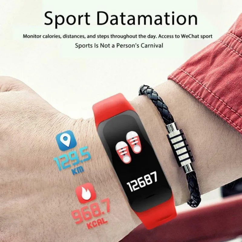 C1Plus, умный браслет, цветной счетчик шагов, фитнес-трекер, пульсометр, измеритель артериального давления, смарт-браслет для IOS, Android, наручные часы
