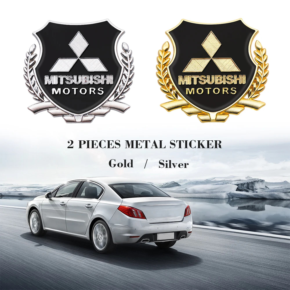 

2pcs/set 3D Metal Car Sticker Emblem Side Door Badge for Mitsubishi Ralliart Outlander Mirage Lancer Evolution 10 9 Eclipse Asx