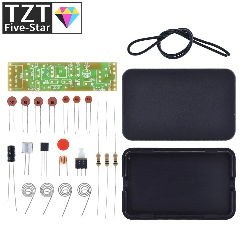 FM-Frequenzmodulations-Funkmikrofonmodul 70-110MHz 1,5V Senderplatine Teile-Set Elektronik-Bausatz + Gehäuse DIY-Kit – Detail 6
