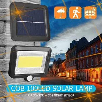 

30W 100 LED Solar Powered Outdoor Light PIR Motion Security Flood Wall Lamp Smart Solar Garden Light Street Light Solar Lamps
