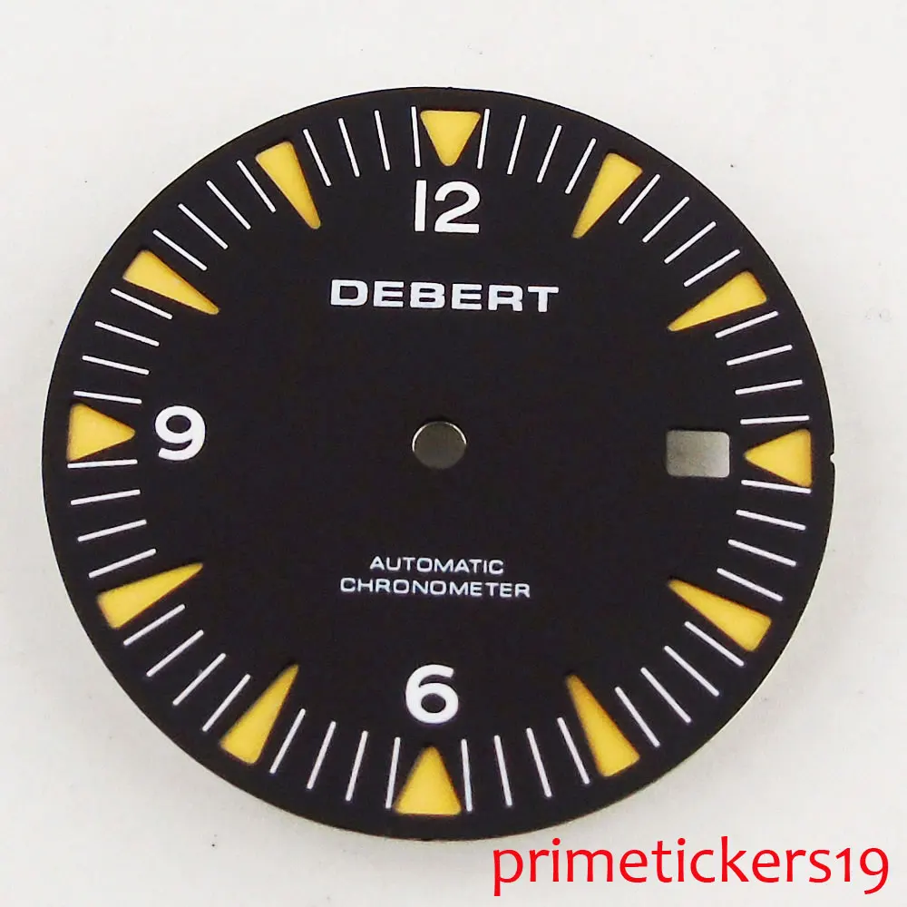 DEBERT 31 мм черный циферблат подходит для 2824 2836 мужские часы