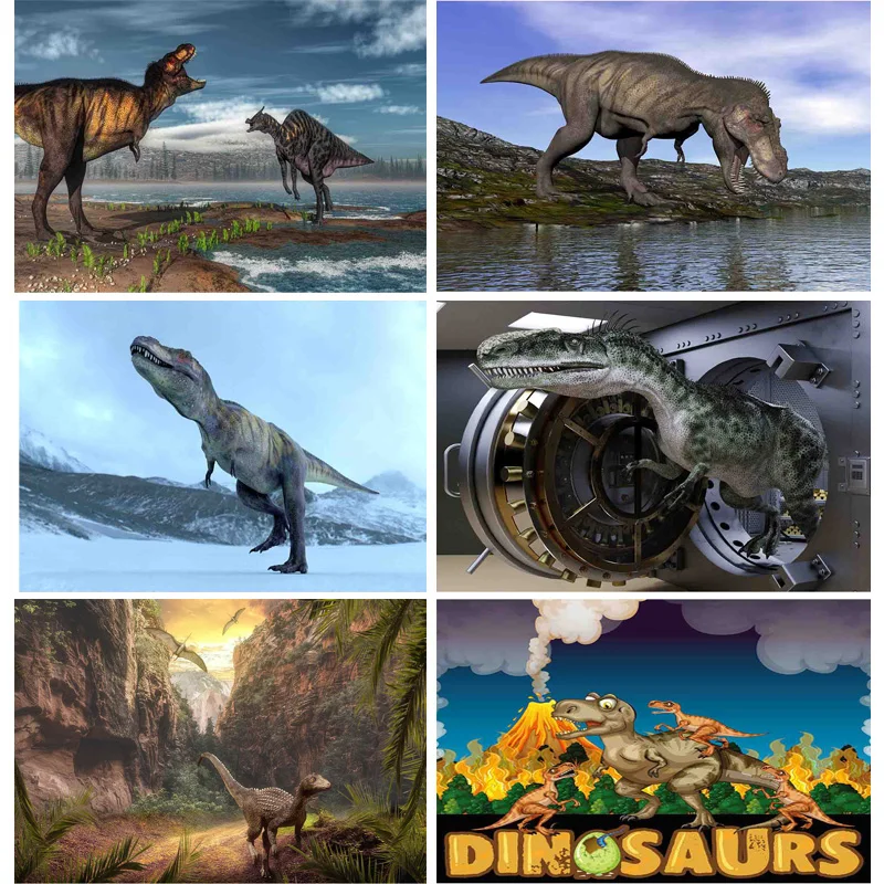 

SHENGYONGBAO Children Newborn Baby Birthday Background for Photography Dinosaur Photographic Studio Photo Backdrop NY2ET-01