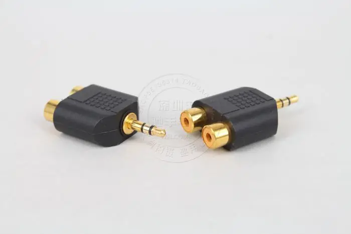Позолоченный 3,5 революционный Двойной rca usb один разделен на два 3. 5 мм об/мин двойной RCA головкой 2RCA мама аудио адаптер