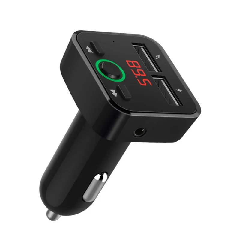 black USB зарядка Смарт Bluetooth Автомобильный MP3-плеер 5,0 аудио ресивер FM-передатчик и системой «Хендс-фри» для голосовое напоминание - Название цвета: black