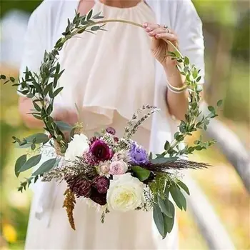 

Dreamcatcher Ring 10/20/30/40cm Xmas Ornament Hanging Hotel Round Ring Creative Iron Props Hoop Macrame Craft Home Decorations