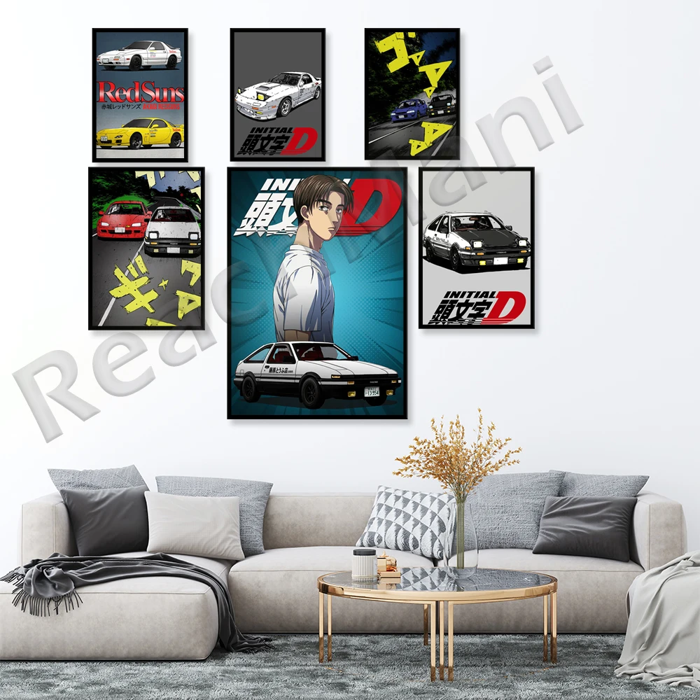 Em promoção! Japonês De Corrida Anime Initial D Cartazes Fãs Coleção De  Arte De Pintura De Casa, Quarto De Loja De Decoração Retro Adesivos De  Parede