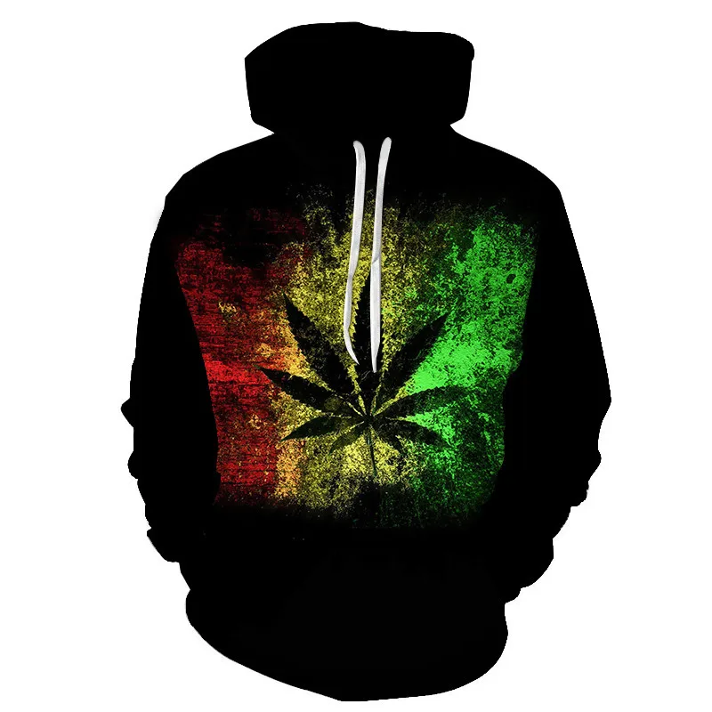 2020 explosión rompedora 3D de los hombres de impresión de hierba de Jersey de los hombres con capucha Casual Camisa de manga larga Streetwear