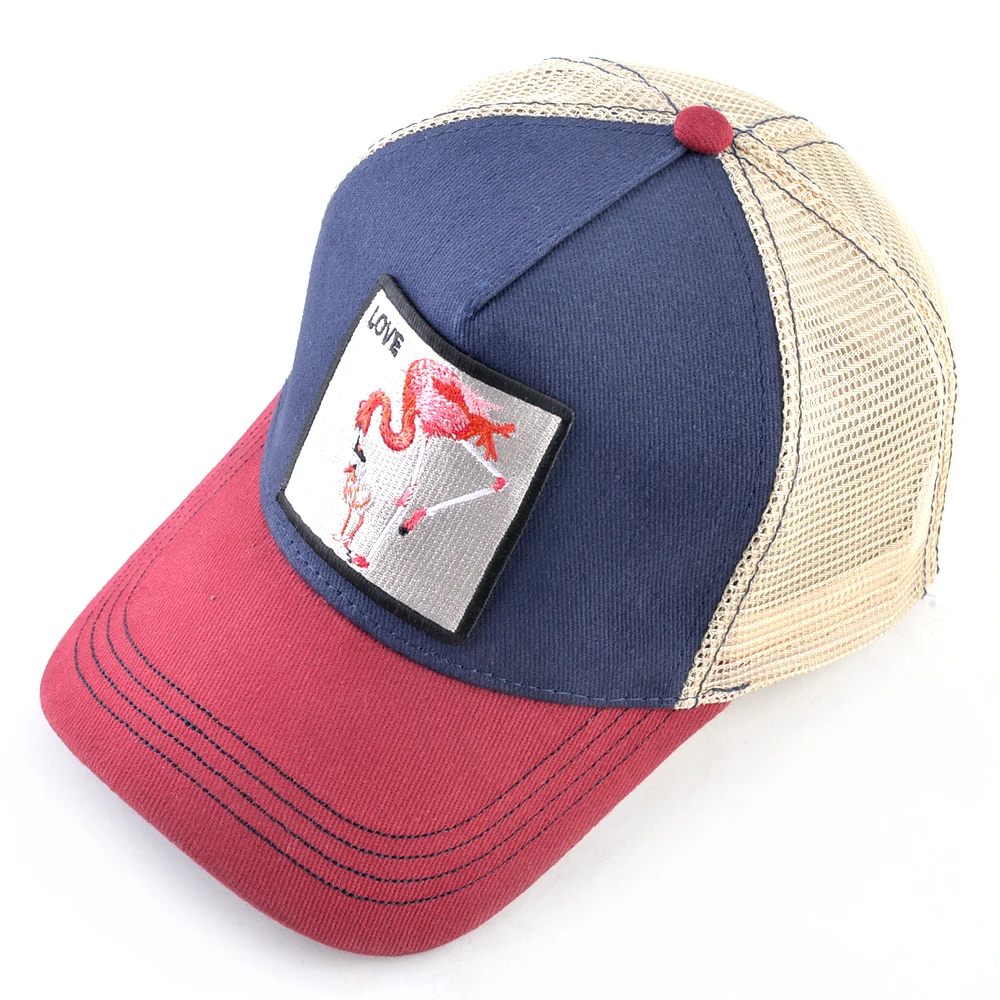 Fashion Baseball Cap With Flamingo Embroidery Patch Snapback Mesh Baseball Hat For Women Men Outdoor Casual Visor Hip Hop Caps 3