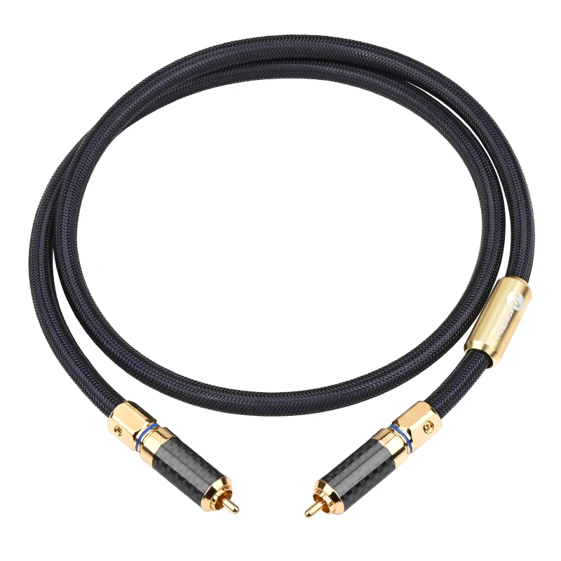 Ataudio-hifi Cabo Coaxial Rima Roxa Cobre Banhado a Prata Cabo Subwoofer Spdif Rca Cabo de Saída de Áudio - Image 3