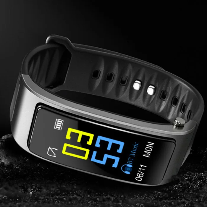 2 в 1 умный браслет с bluetooth-наушниками HeartRate Monitor водонепроницаемые часы PUO88