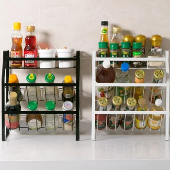 

Lron Art Three-tier Seasoning Rack Kitchen Seasoning Rack Countertop Floor Seasoning Rack Storage Rack Storage Rack