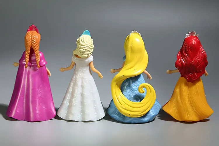 Disney 8 шт./компл. магический зажим куклы платье Magiclip принцессы статуэтки статуя, Эльза, Анна, Белоснежка ПВХ фигурки Детские игрушки