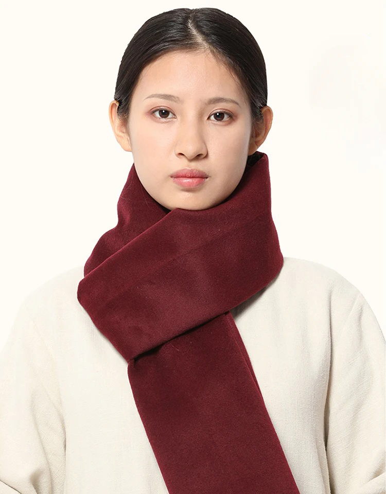 dark red scarf Зимняя теплая шапка дзен для медитации шаолинские монахи кунг-фу Боевые искусства шляпа буддистский монах шапки шарф - Цвет: dark red scarf