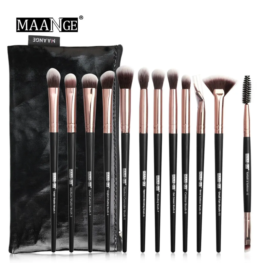 MAANGE Pro 5/12 шт./партия кисти для макияжа Набор теней для глаз растушевывание теней подводка для глаз для ресниц и бровей разноцветные кисти Кисть для макияжа BrushG1010