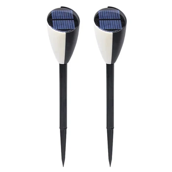 

2Pcs Led Solar Light Garden Outdoor Pathway Waterproof LED Solar Powered Lawn Light with Two Lightings and Two Sounds