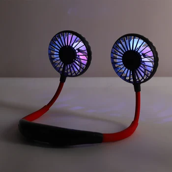 

Mini USB Portable Fan Neck Fan Neckband With Rechargeable Battery Small Desk Fans handheld Air Cooler Conditioner for Room