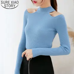 Sueter mujer invierno 2019 вязаный свитер женский модный пуловер с круглым вырезом однотонный Стандартный корейский свитер женский harajuku 6838 50