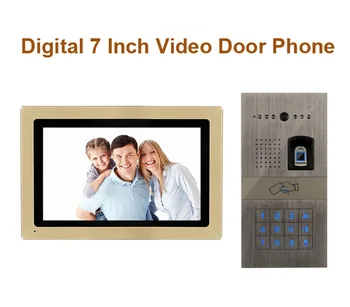 

New Arrival Digital Home Security Intercom Doorbell 7" Video Door Phone w/t Fingerprint/IC Card/Password Unlocking Function