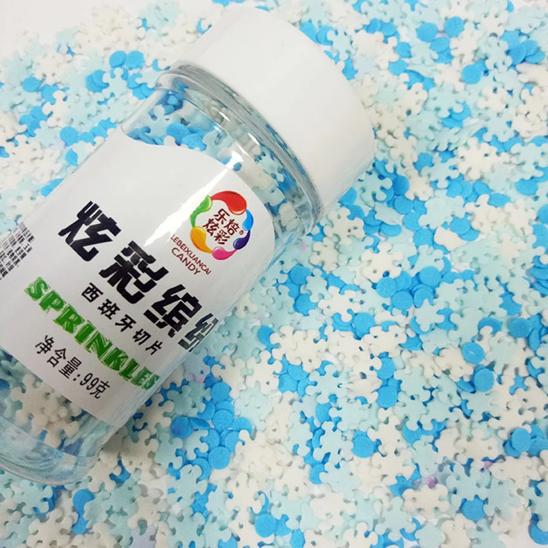 

66g Snowflake Sugar Sprinkles Cake Decorating Tools Assortment Accents Sparkling Sugars For Baking Dessert Cupcake