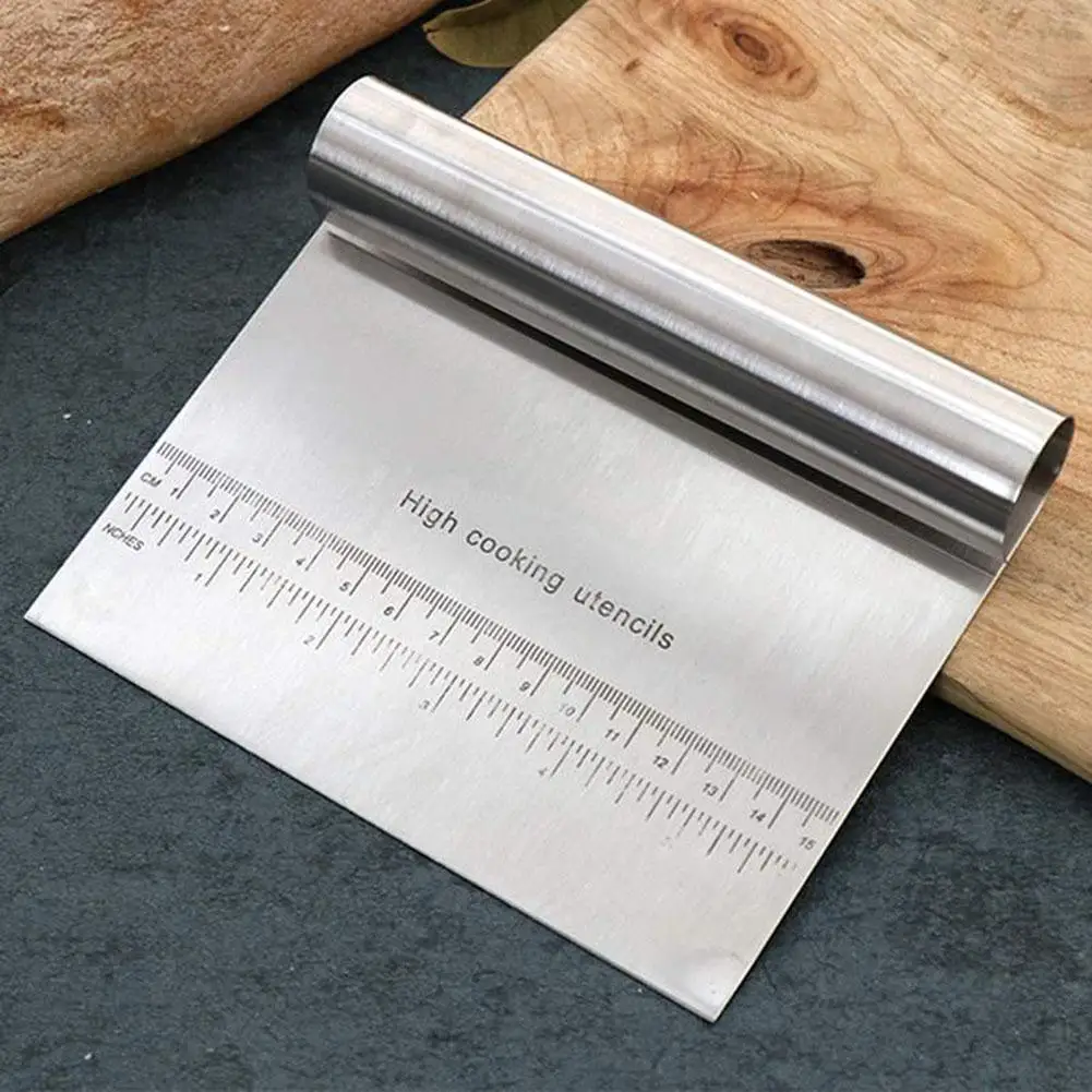  1pcs Stainless Steel Dough Cutter Cake Cutter Cream Scraper Baking Tool Stainless Steel Pizza Cake 