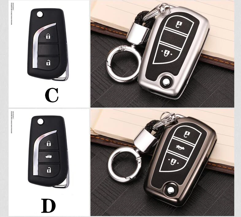 Светящийся кожаный чехол для ключей автомобиля для Toyota CHR Auris Corolla Camry Prado RAV4 Avensis Verso Yaris Aygo Scion TC IM Hilux