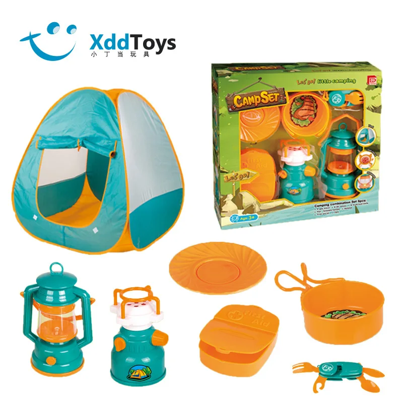 

Children Camping Tent Suit 7 Pieces Open Country Beach Play House Game Educational Parent And Child Toy