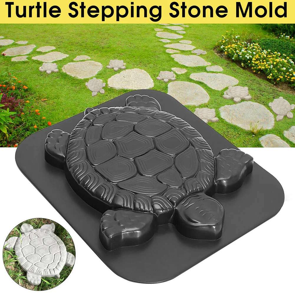 Reusable Driveway Turtle Shape Paving Mold Garden Decor Concrete Cement Outdoor Stepping Stone Manual Landscape ABS Black Tool