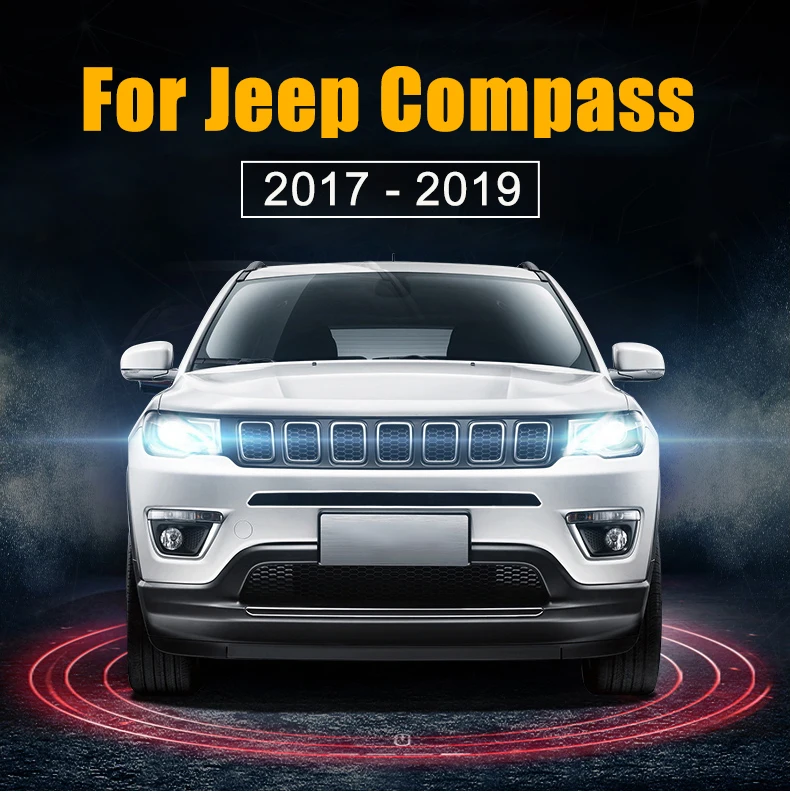 For Jeep Compass Window Lift Switch Button Cover Trims Door Armrest Panel Frame Interior Accessories
