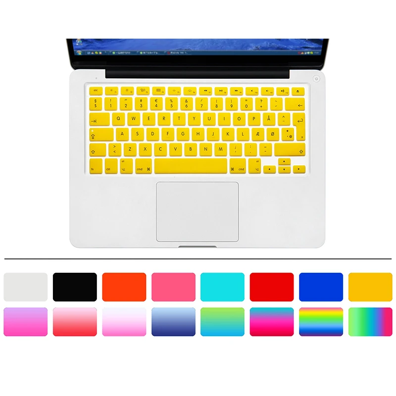 Яркие цвета силиконовый Danmark клавиатура крышка наклейка для Apple Macbook 13 15 17 Air Pro retina US Keyborad введите стикер пленка