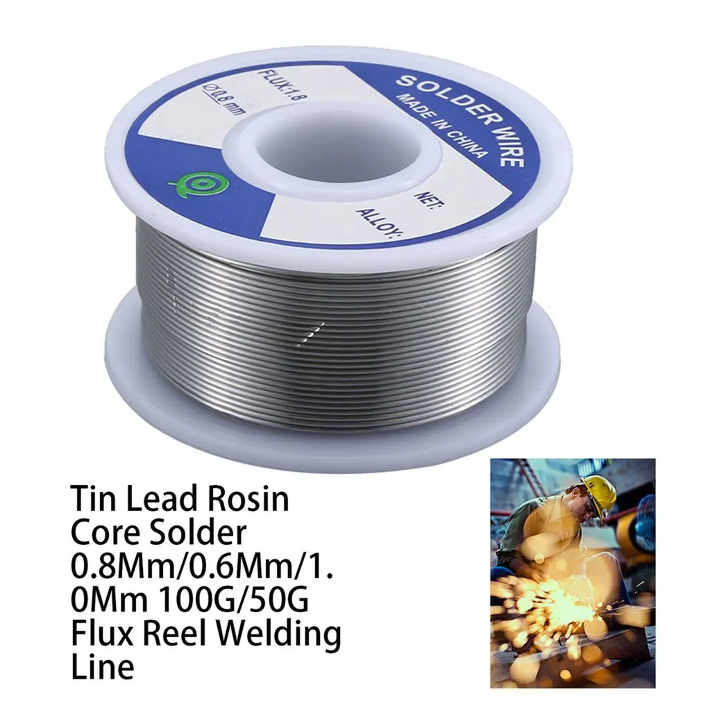 Tin Lead Rosin Core Solder 0.8Mm/0.6Mm/1.0Mm 100G/50G Flux Reel Welding Line Lead Tin Wire