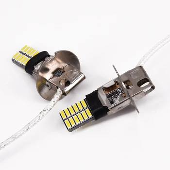 

H3 2pcs Auto COB 6500K Car Light LED Fog Driving Lamp White 24-SMD High Power Universal Headlight High Quality
