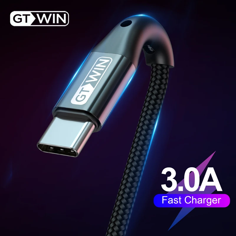 

GTWIN 3A Type C USB Cable Fast Charger For Samsung S10 S9 S8 Huawei usb-c Cable Mobile Phone Charging Wire For Xiaomi Redmi note