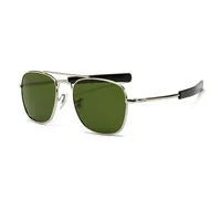 Lunettes de soleil vintage pour hommes, marque de luxe, mode aviation AO, armée américaine, militaire, lentille en verre optique 3
