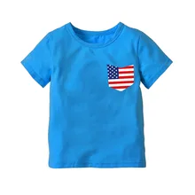 Новая стильная детская одежда в Корейском стиле средних и маленьких размеров, хлопковые цельнокроеные топы с изображением американского национального флага для мальчиков, большие размеры, Amou