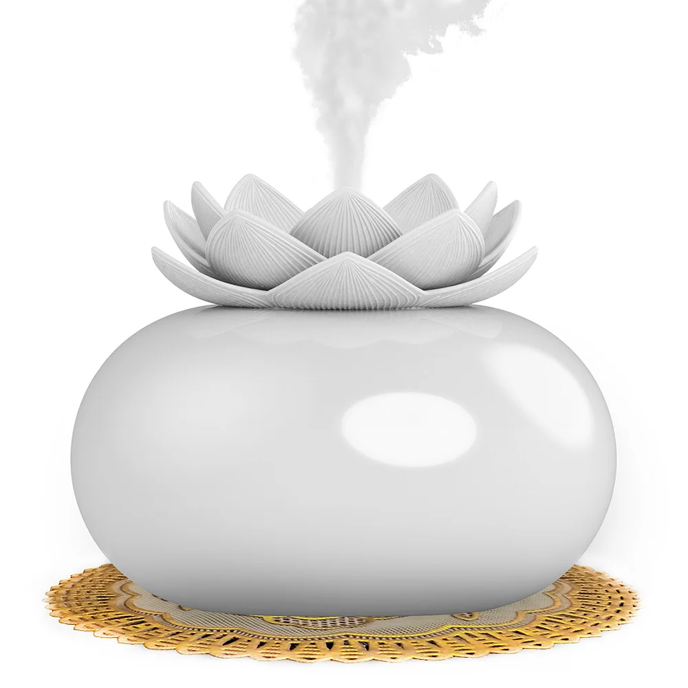200ml Ceramic Ultrasonic Aroma Humidifier Air Diffuser Lotus Purifier Atomizer Essential Oil Diffuser Professional New N11