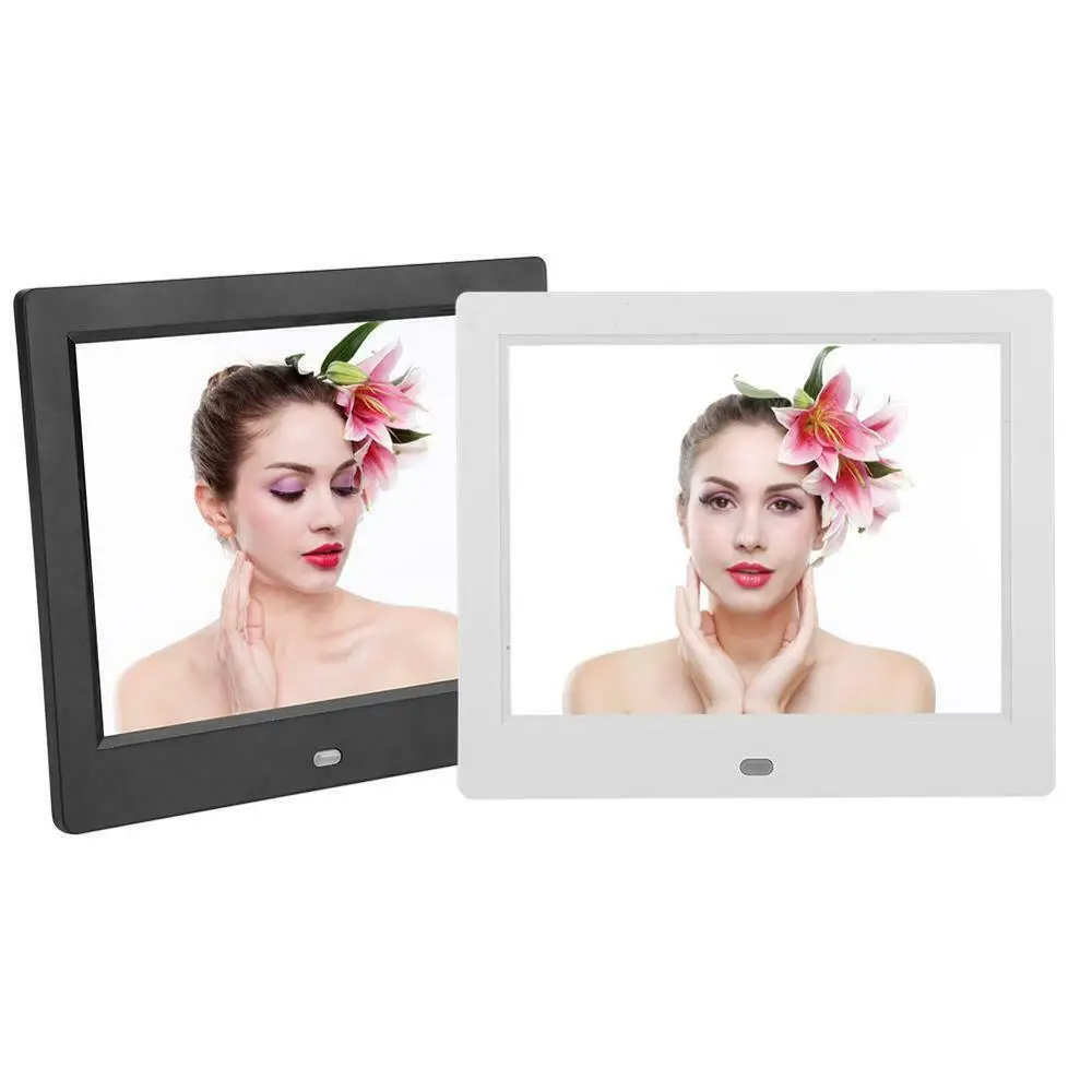 8 Inch LED Digital Photo Frame Electronic Album 1024*768 Picture Frame with Remote Control Music and Video Playing Alarm Clock
