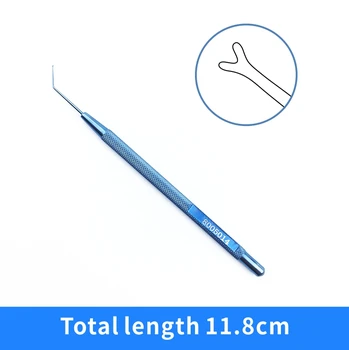 

ophthalmic hooks ophthalmic instrument eye surgical tools Jaffe-Knolle Iris Hook Blunt forked tip Angled titanium
