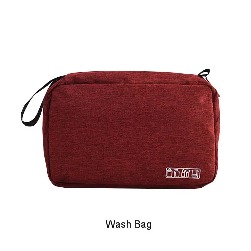 Wine Red Wash Bag Портативные сумки для обуви, для путешествий, нижнее белье, органайзер для одежды, бюстгальтер, косметичка, косметичка, на молнии, сумка для хранения кабеля, аксессуары, принадлежности - Цвет: Wine Red Wash Bag