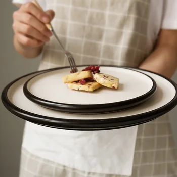 

Tableware Ceramic Dinner Plate Set Dish 8/10 Inch Porcelain Cute Dessert Plate Dinnerware Large Steak Plate Western Food Plate