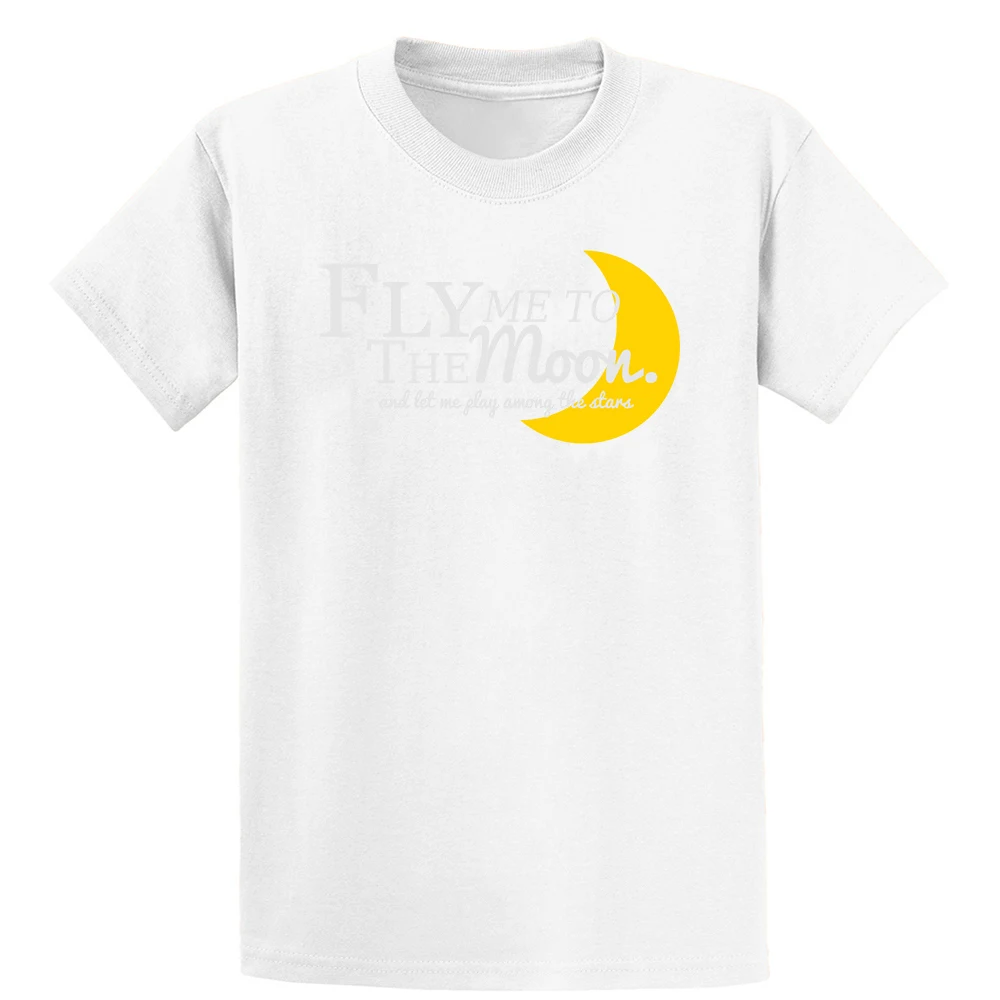 Футболка Fly Me To The Moon хлопковая S 5xl с забавным принтом крутая летняя футболка