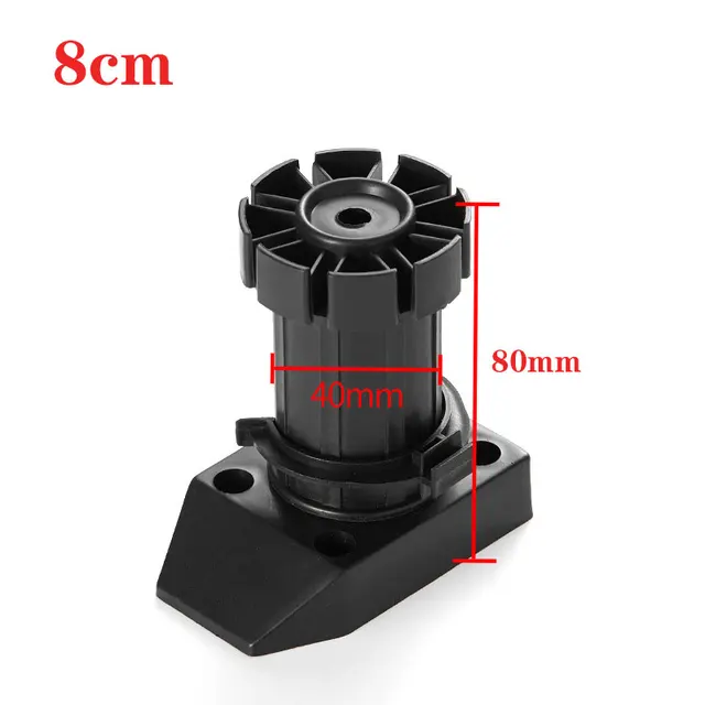2021 New 4pcs Adjustable Height Cupboard Foot Cabinet Leg，for furniture Kitchen Bathroom sofa legs furniture Replace feet B-black-8cm