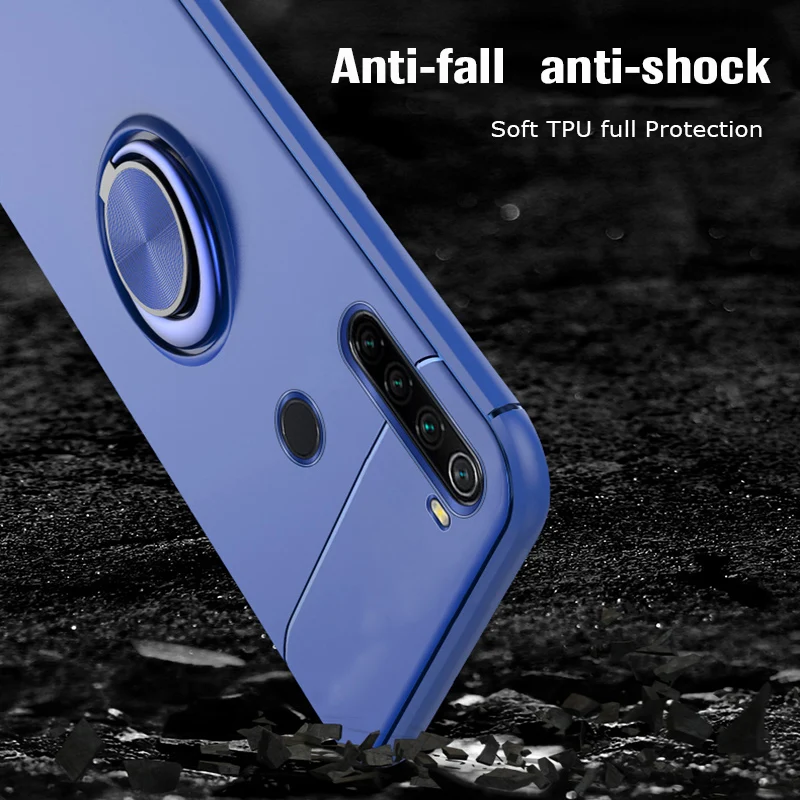 Чехол для телефона с кольцевым кронштейном Xiaomi Redmi Note 8 Pro мягкий силиконовый