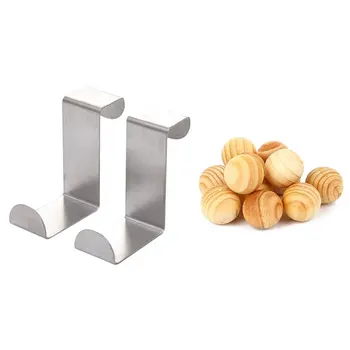

Fashion10x Natural Cedar Wood Moth Balls Lavender Camphor & 2PC Back Door Hook Stainless Steel Kitchen Cabinet Clothes Hanger