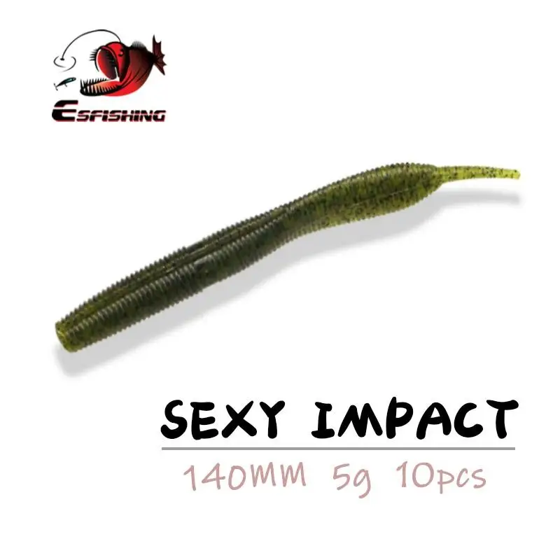 ESFISHING Soft Lure Fishing Bait Carp Sexy Impact 140mm 5g Silicon Plastic Lures Iscas Artificials Pesca Worm ► Photo 1/6