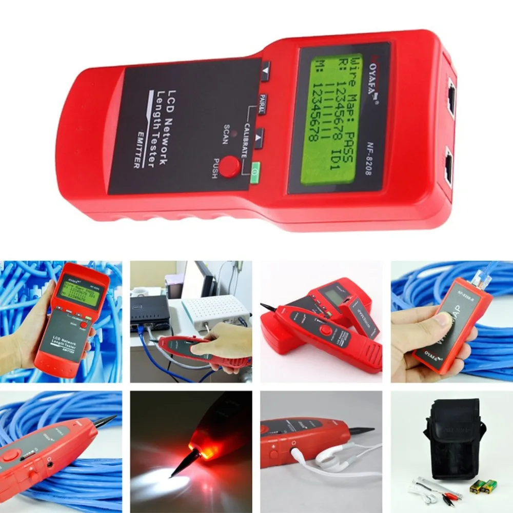 Noyafa NF-8208 Multipurpose LCD Display Network Telephone Cable Tester Tracker Line Finder Wire Tester Cable Locator