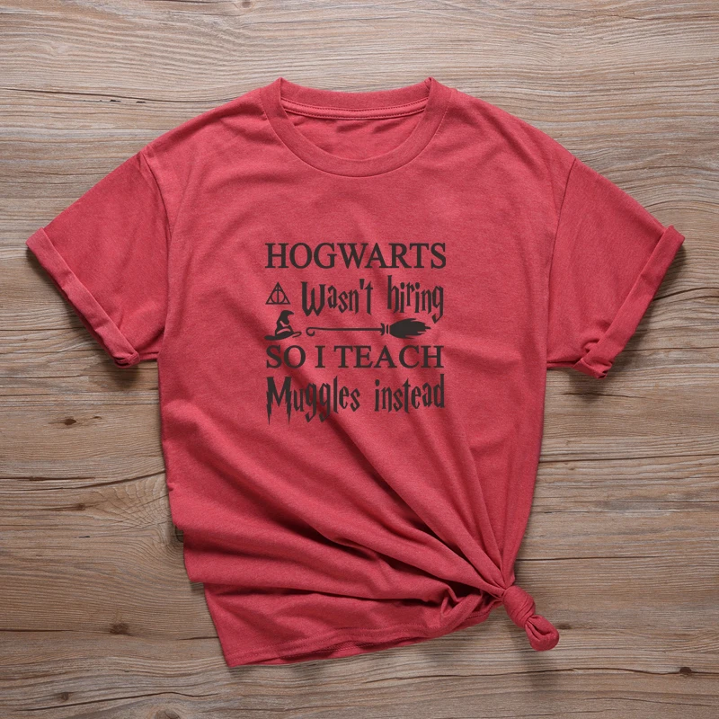 Hogwarts Wasn't Hiring So I Teach Muggles Instead T Shirt Funny Teachers Gift Tees Shirts 90s Aesthetics Potter Tops A-644 black and white striped shirt Tees