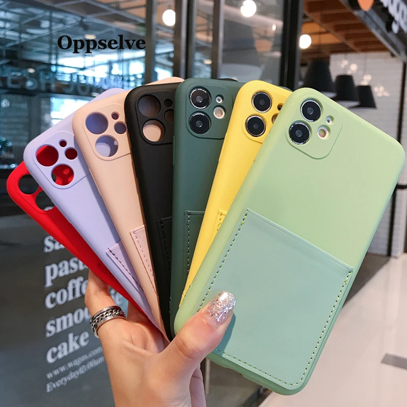 Силиконовый чехол Oppselve для телефона iPhone 12 SE 2 13 X Xr Xs 7 8 6 6S Plus бумажник с держателем