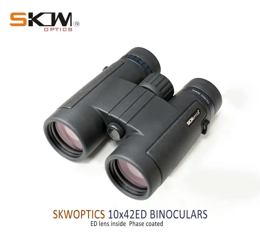 SKWoptics 10x42 ED Бинокль наблюдение за птицами, охота с фазовым покрытием Водонепроницаемый Bak4, Fogproof