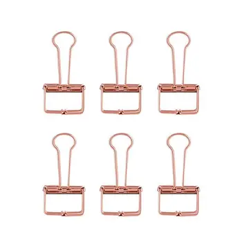

NEW-rose gold hollowed out design binder clip for office school paper organizer stationery supply decorative metal clips